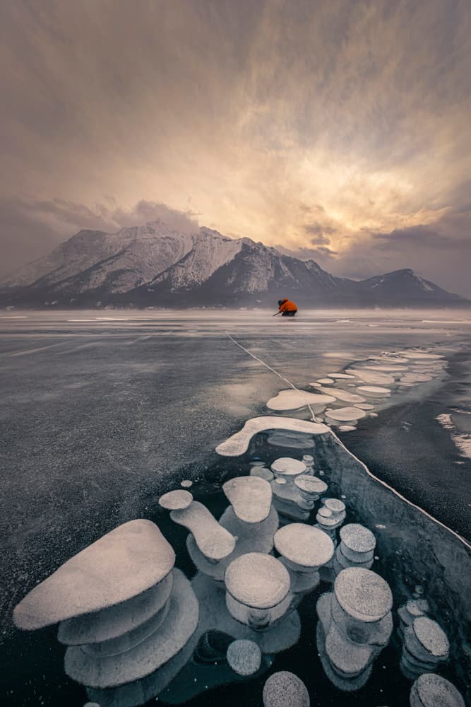 Frozen Lake Methane Bubbles by James S. Chia — canvas wall art