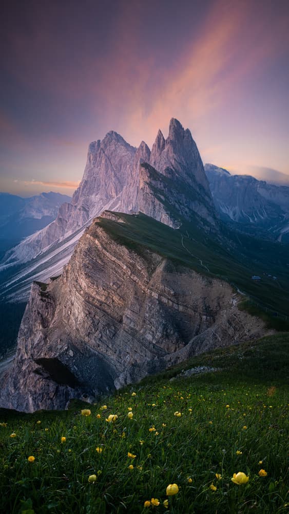 Mountain Sunset Wildflowers by Simoon — canvas wall art