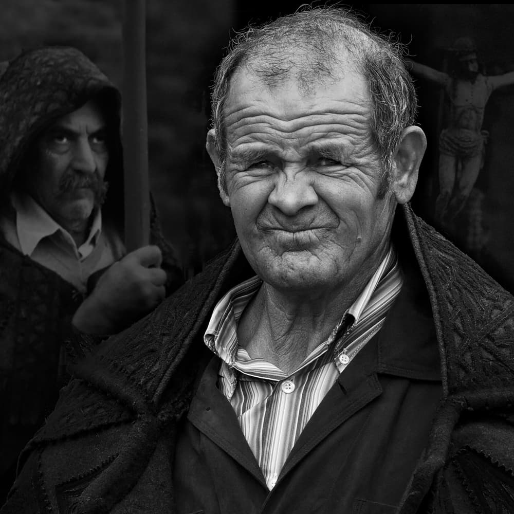 Weathered Man's Smile by Juan Antonio Palacios — canvas wall art