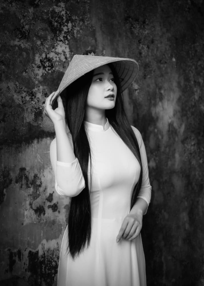 Graceful Ao Dai Portrait by ADIREK M — canvas wall art