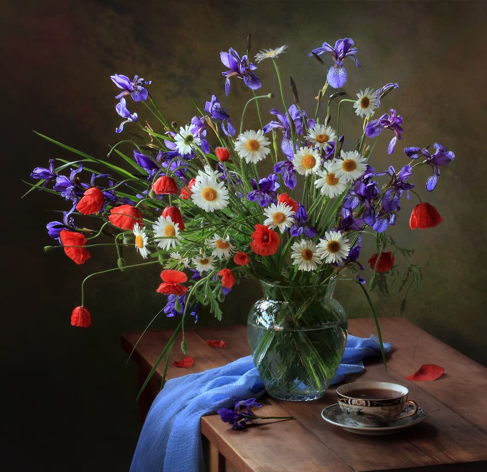 Vibrant Floral Still Life by Tatyana Skorokhod — canvas wall art