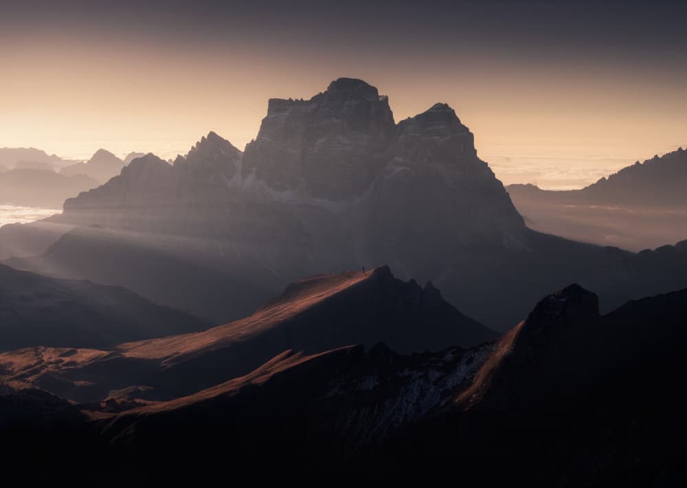Golden Light Mountains by NingYun Ye — canvas wall art