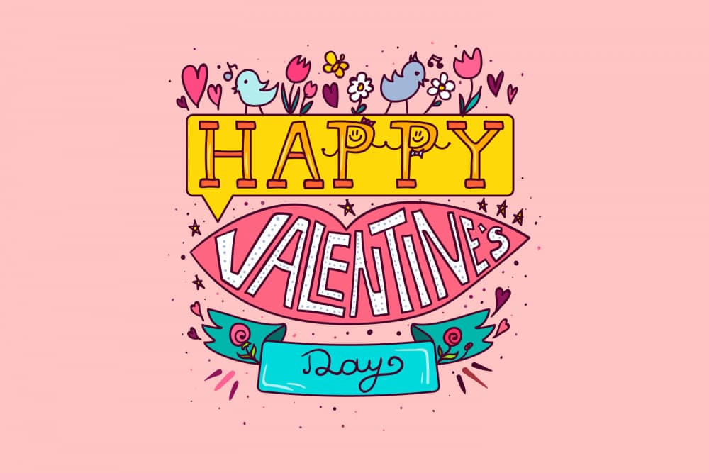 Happy Valentine Day Doodles by Marika Barsrsind β canvas wall art