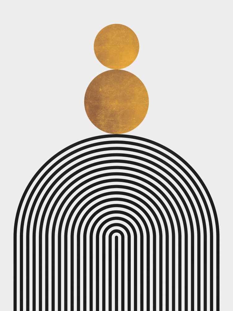 Golden Balance Arches by Vitor Costa — canvas wall art