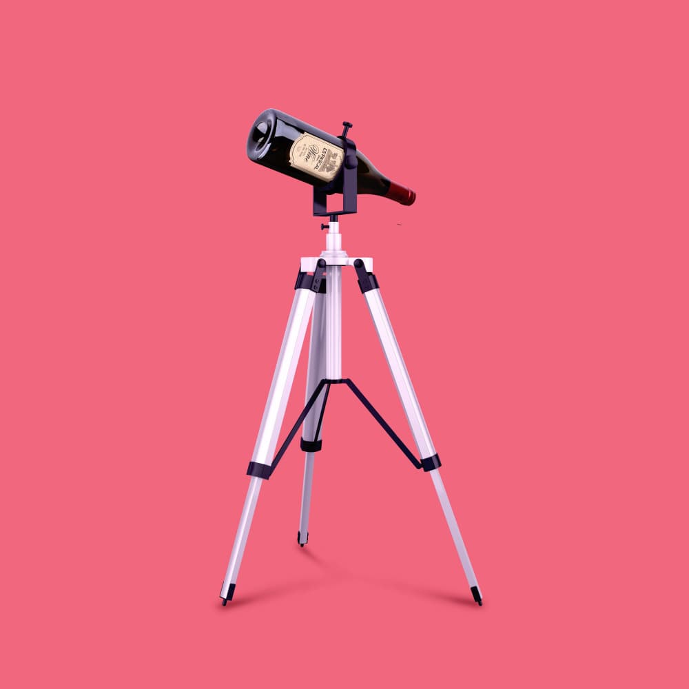 Wine Bottle Telescope by Artem Pozdniakov — canvas wall art