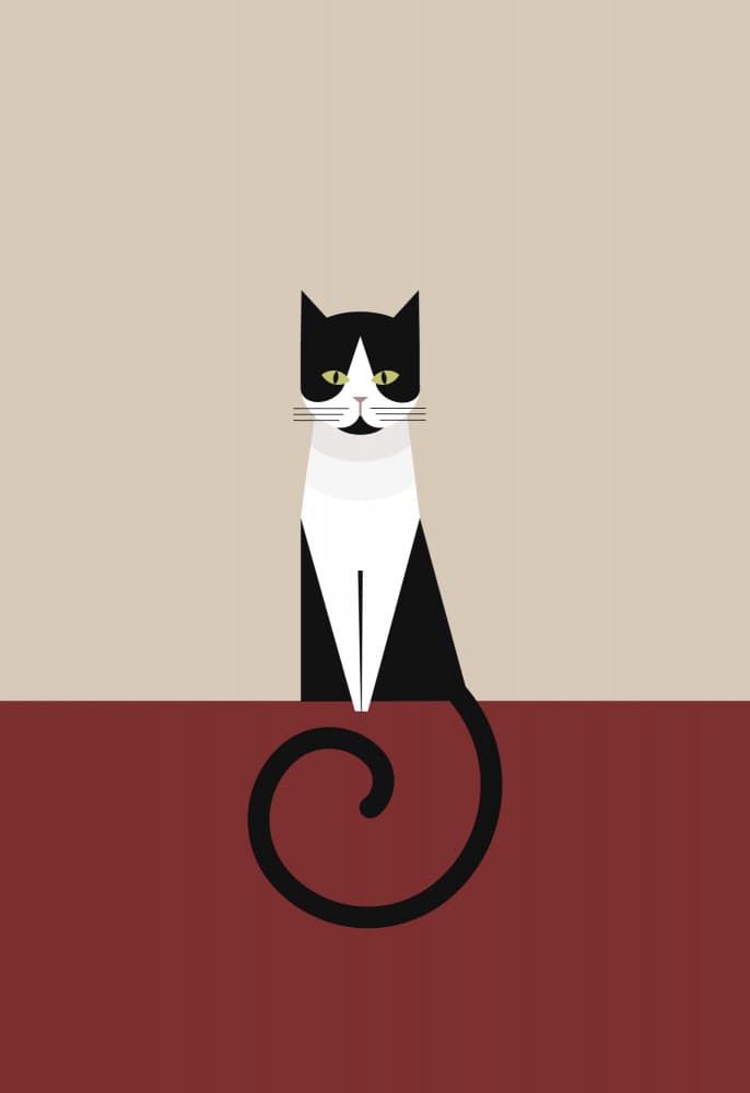 Minimalist Black Cat by Rosana Laiz Blursbyai — canvas wall art