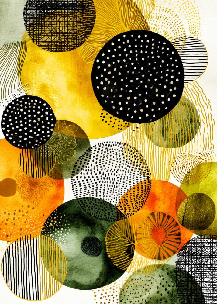 Vibrant Abstract Circles by Justyna Jaszke — canvas wall art
