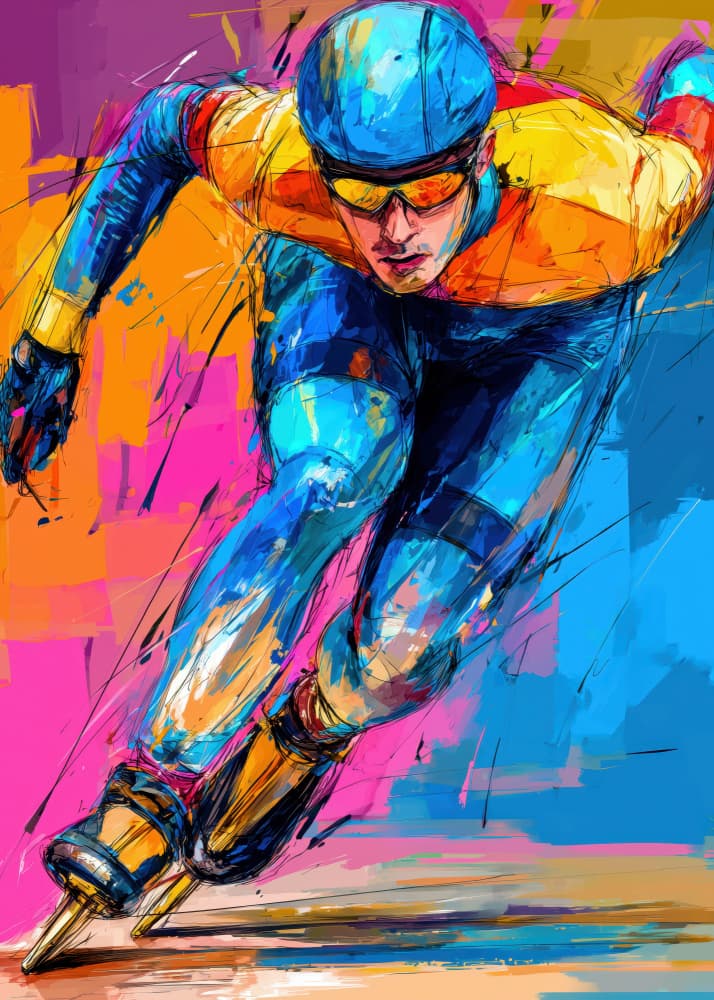 Dynamic Speed Skater by Justyna Jaszke — canvas wall art