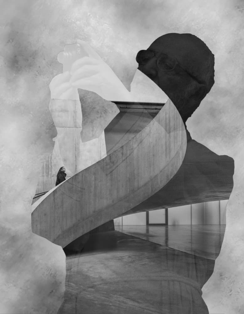Concrete Spiral Gaze by Martin Agius — canvas wall art