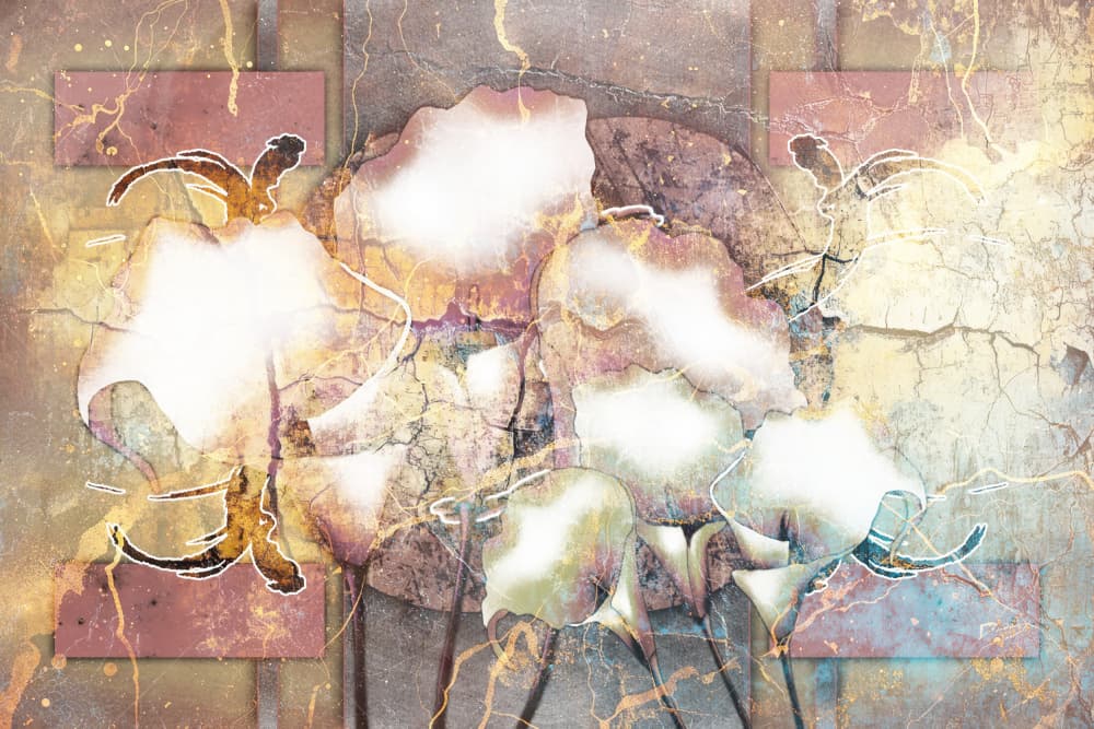 Distressed Floral Elegance by Rafal Kulik — canvas wall art