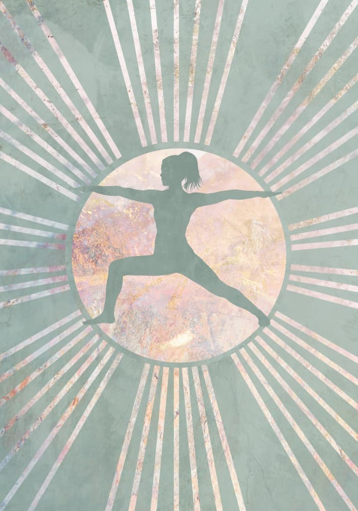 Mindful Warrior Pose by Sarah Manovski — canvas wall art