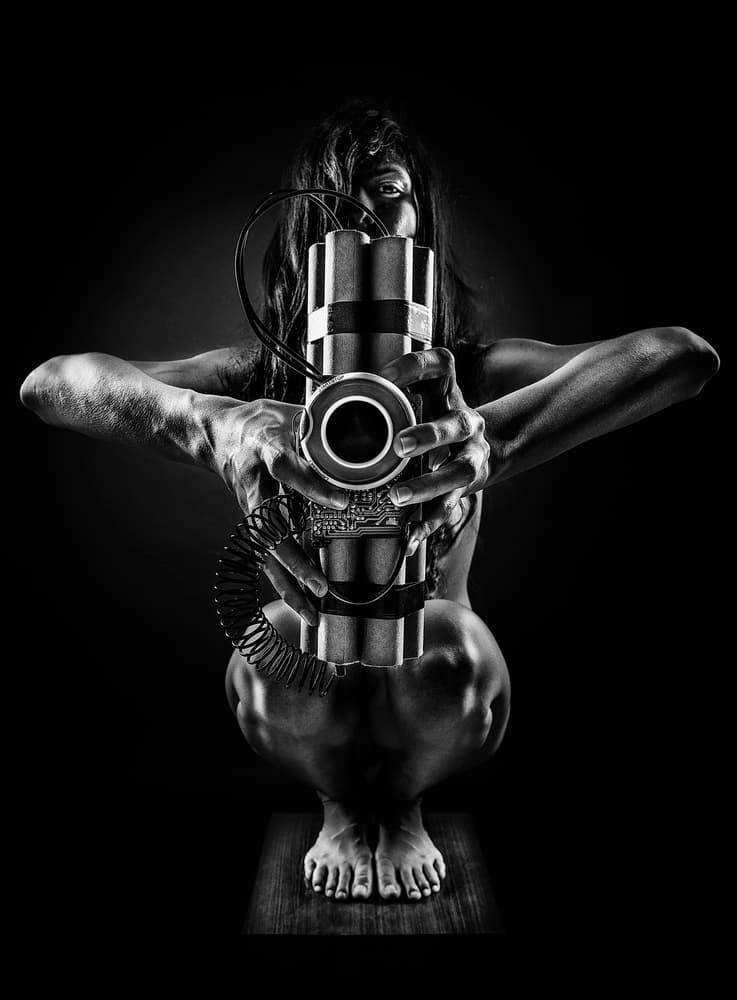 Intense Bomb Gaze by Jackson Carvalho — canvas wall art