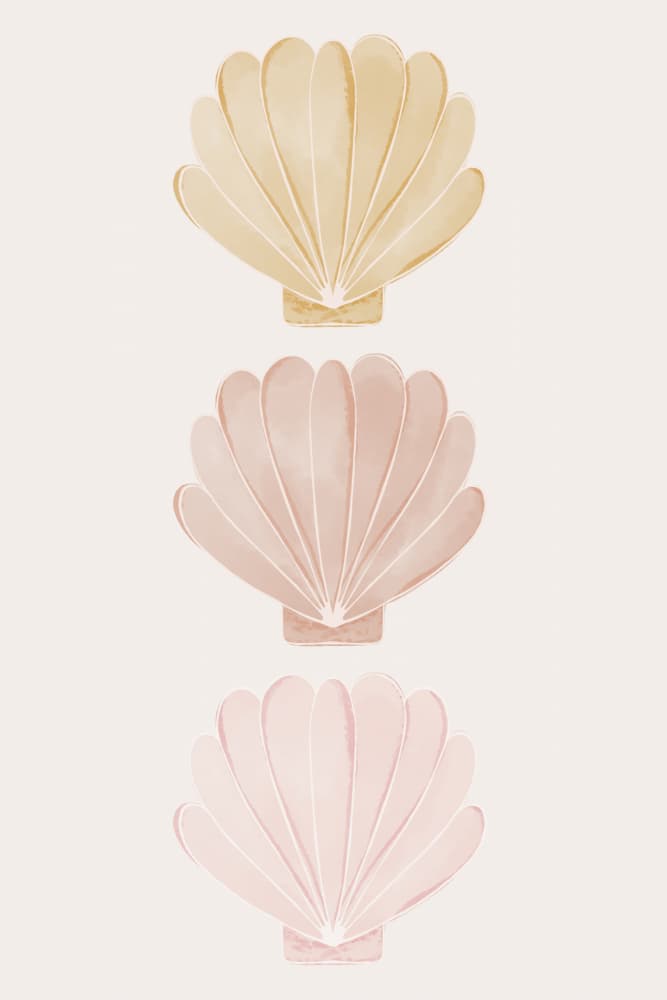 Stacked Pastel Shells by Menina Lisboa — canvas wall art