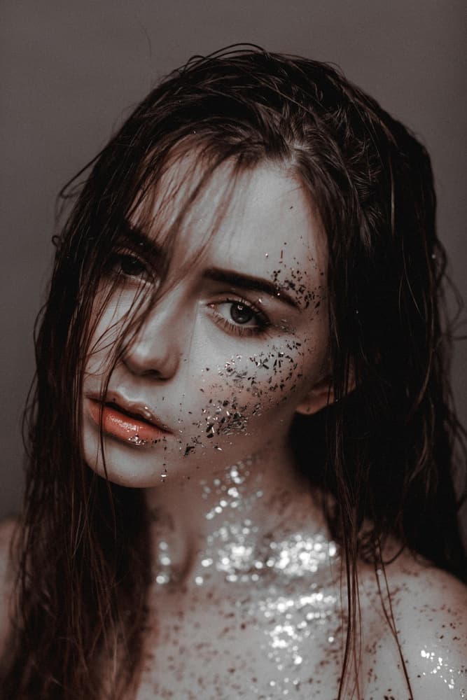 Glitter Woman Portrait by Artem Vasilenko — canvas wall art