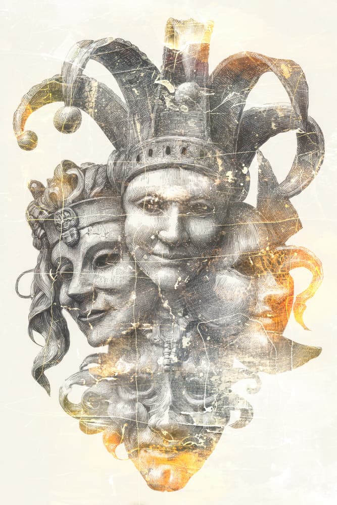 Classical Masks Jester by Rafal Kulik — canvas wall art