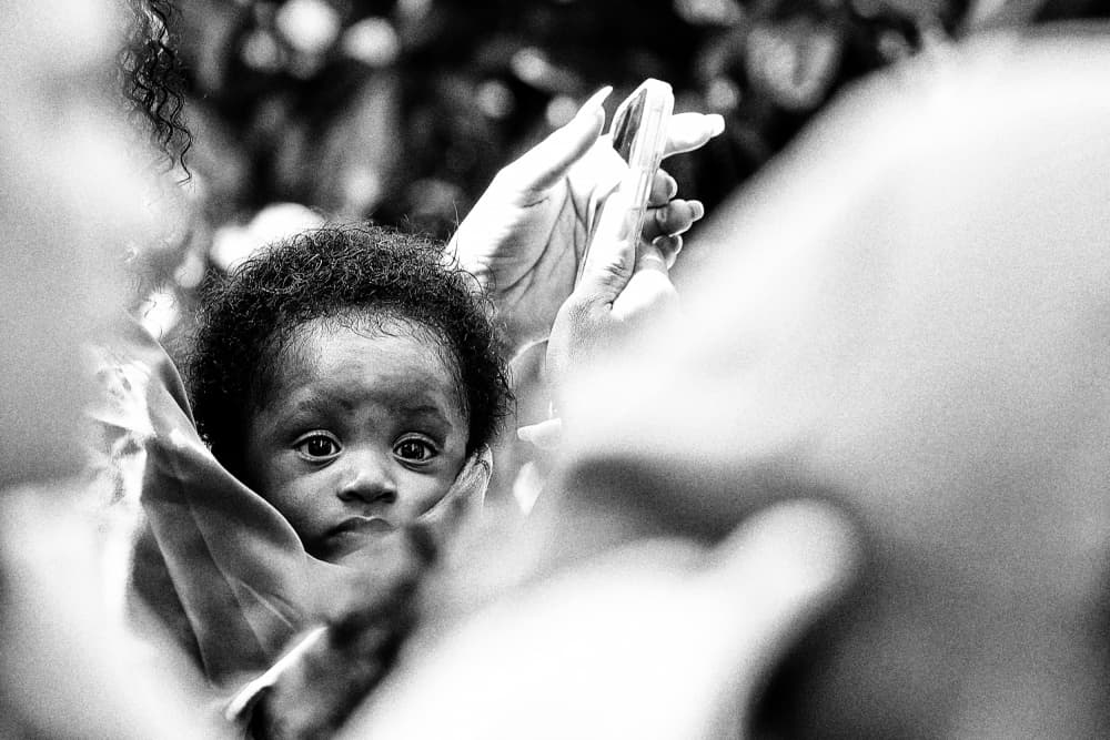 Curious Baby Gaze by Michael Burlak — canvas wall art