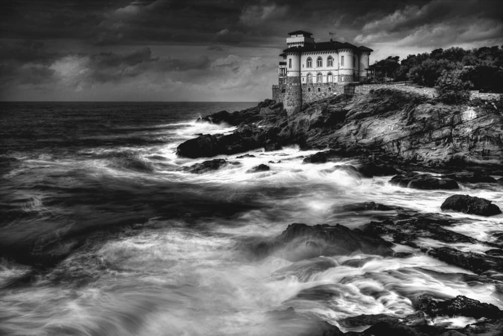 Dramatic Cliffside Mansion by Antonio Grambone — canvas wall art