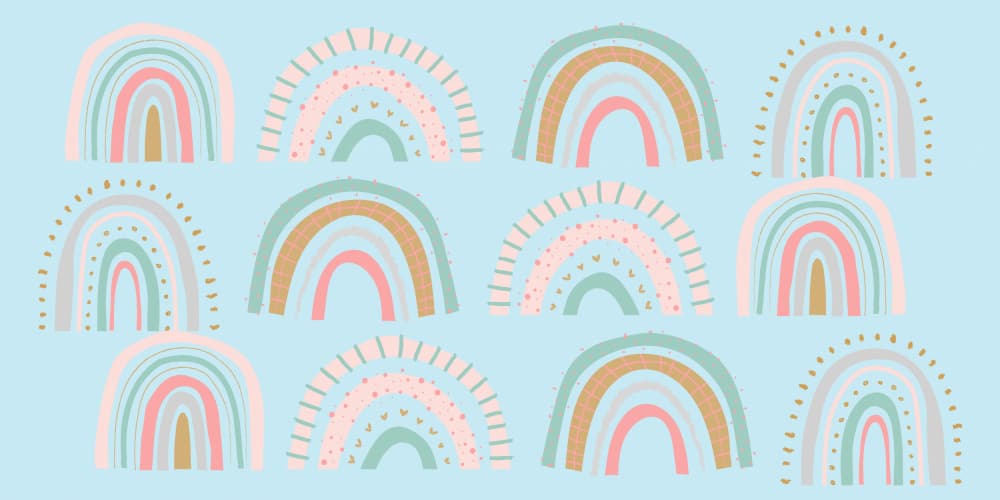 Pastel Rainbow Arches by Sue Skellern — canvas wall art
