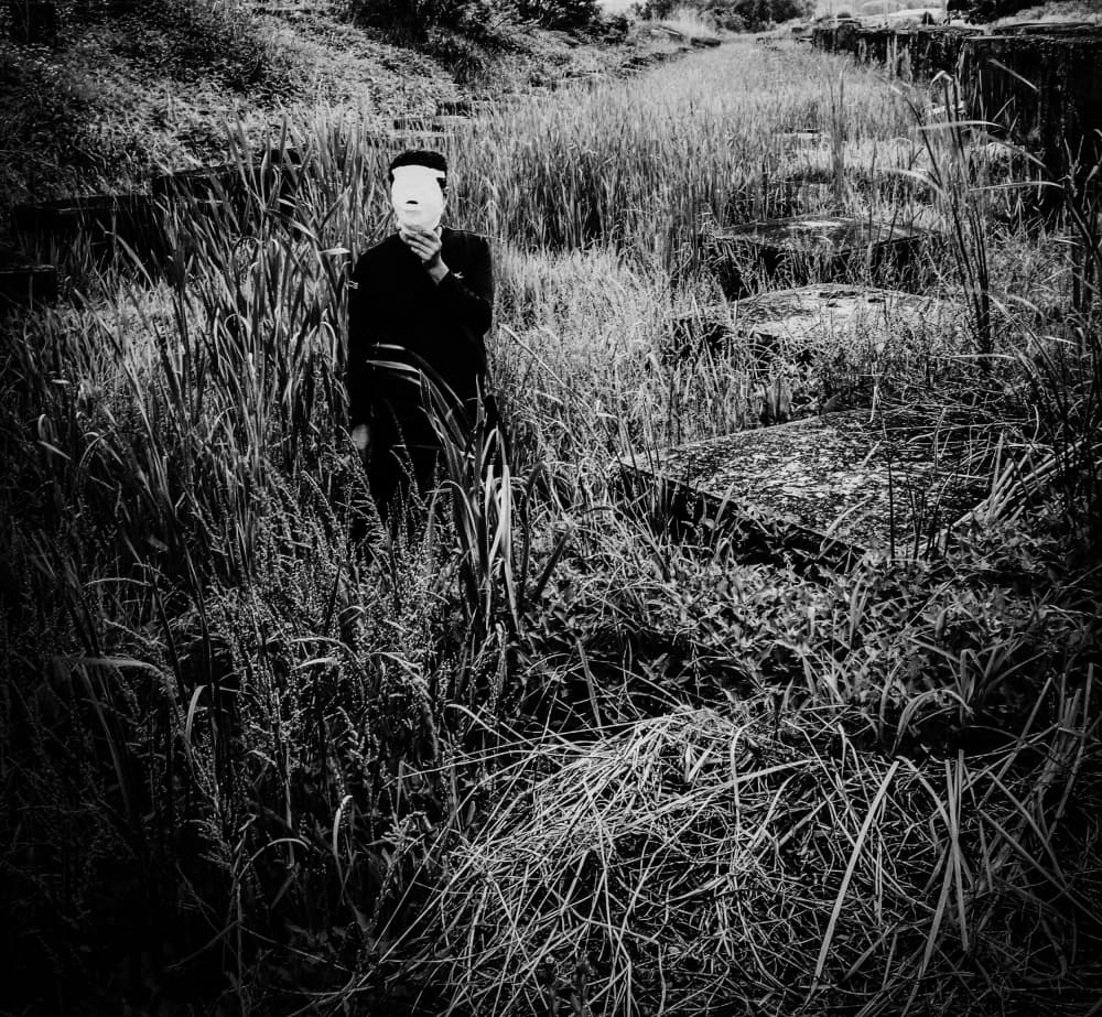 Masked Figure In Reeds by Mi Young Choi — canvas wall art