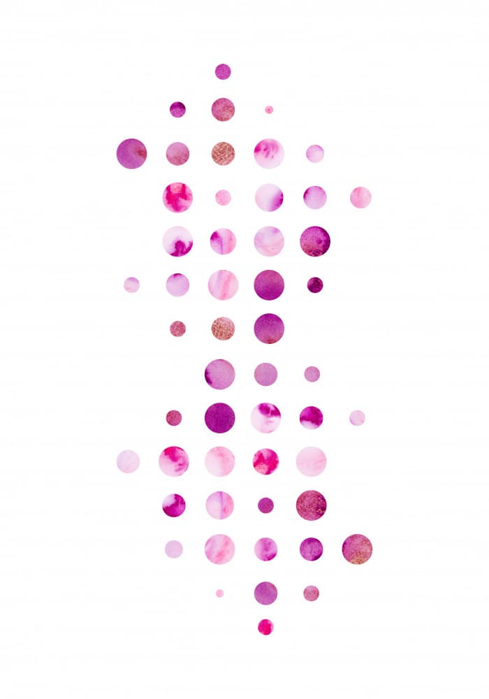Vibrant Pink Glitter Dots by Fabiana Silveira — canvas wall art