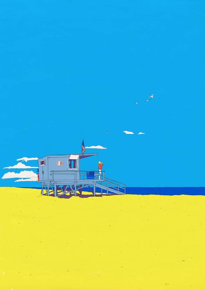 Lifeguard Tower Beach Day by Robert Farkas — canvas wall art