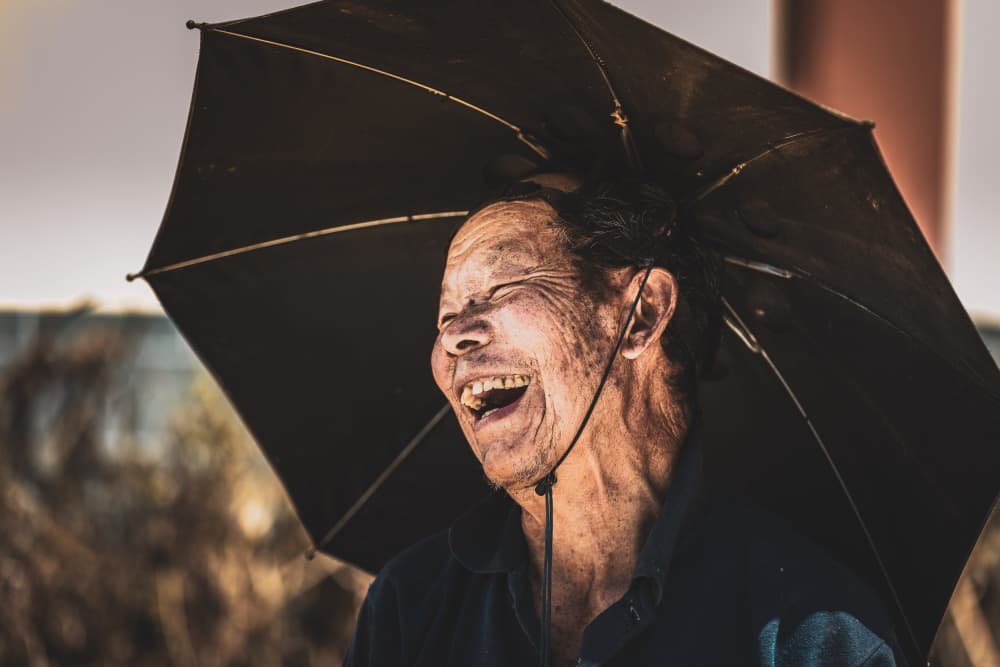 Joyful Man Laughs by Marco Tagliarino — canvas wall art