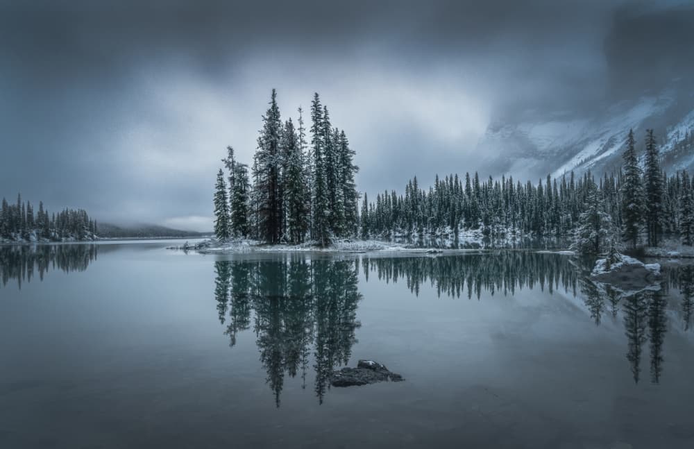 Winter Island Reflections by Bing Li — canvas wall art