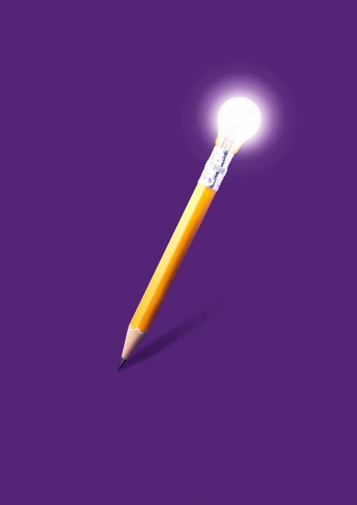 Bright Idea Pencil by Artem Pozdniakov — canvas wall art