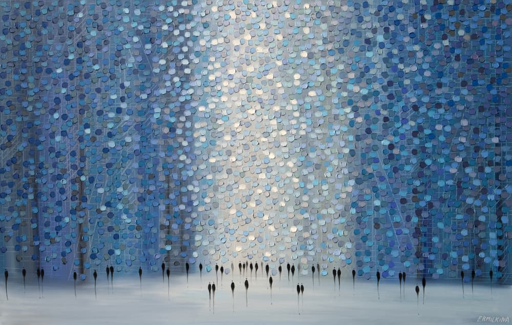 Path Through Blue Forest by Ekaterina Ermilkina — canvas wall art