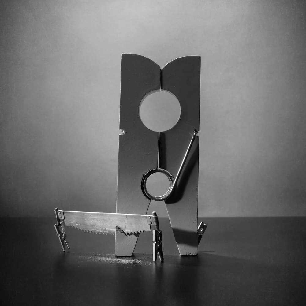 Miniature Sawing Scene by Victoria Glinka — canvas wall art