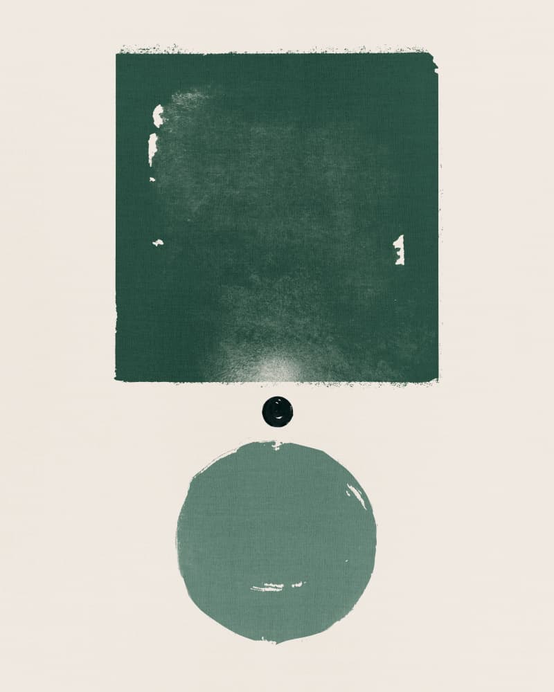 Balanced Green Shapes by Ema Paraschiv — canvas wall art