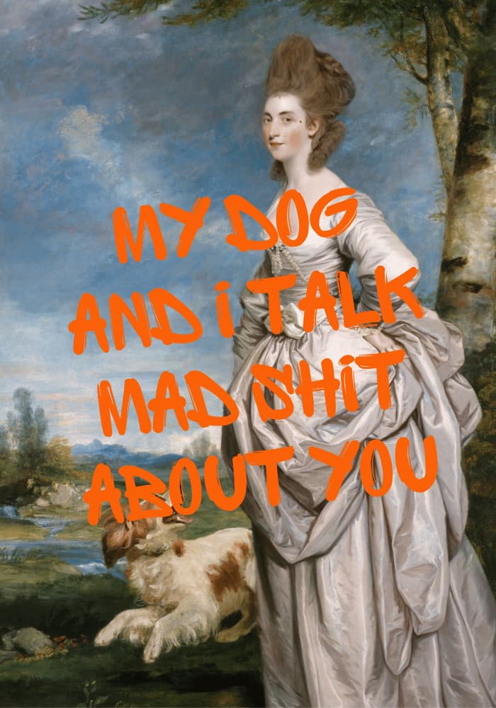 Witty Lady Dog Portrait by Athene Fritsch — canvas wall art