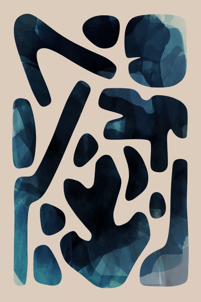 Organic Blue Abstraction by cartissi — canvas wall art