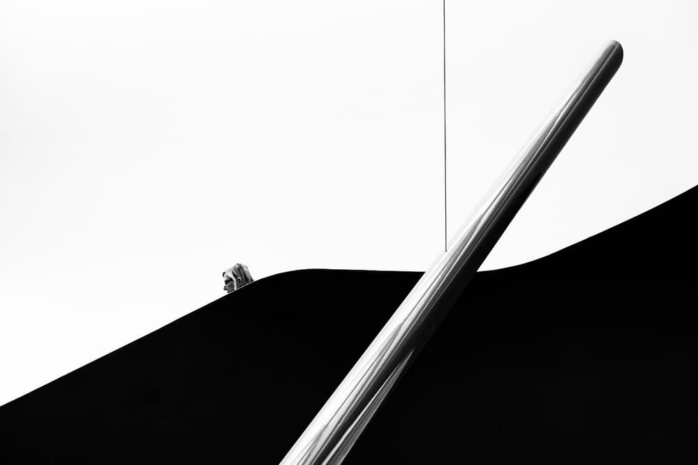 Modern Lines Lone Figure by Riccardo Lucidi — canvas wall art