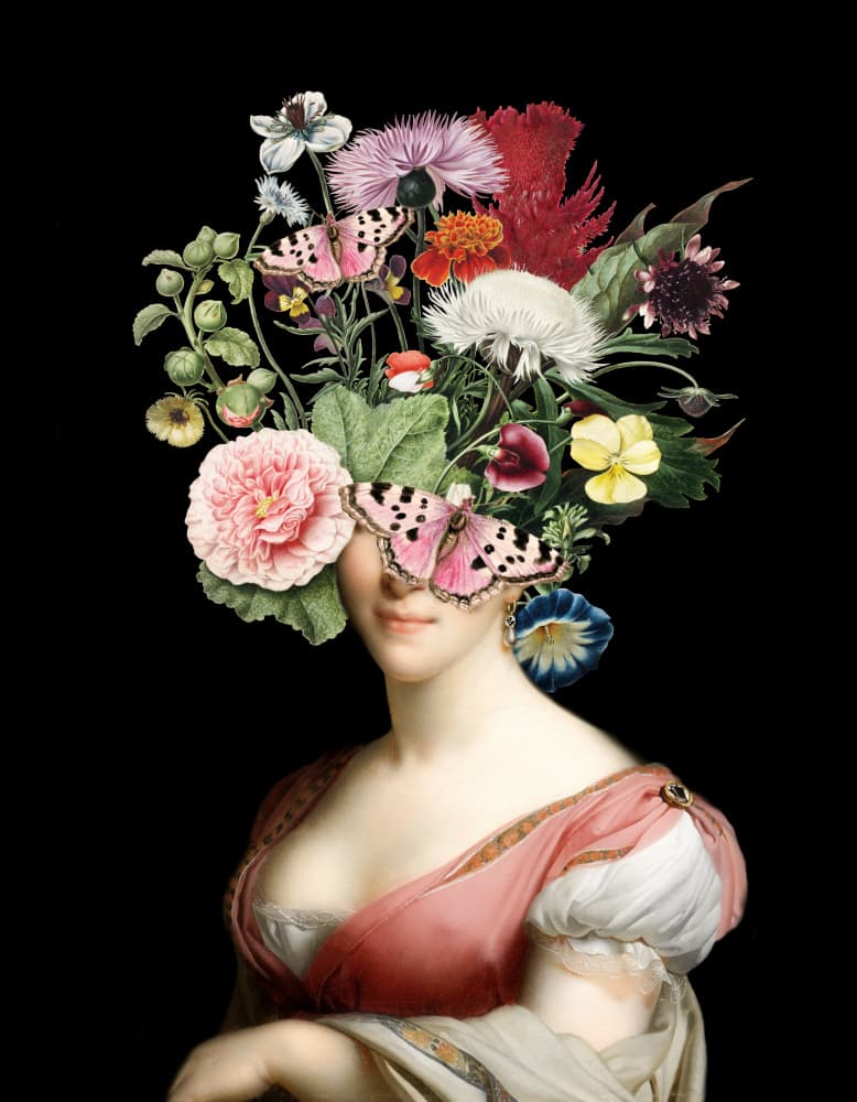 Surreal Floral Lady by Marja van den Hurk — canvas wall art