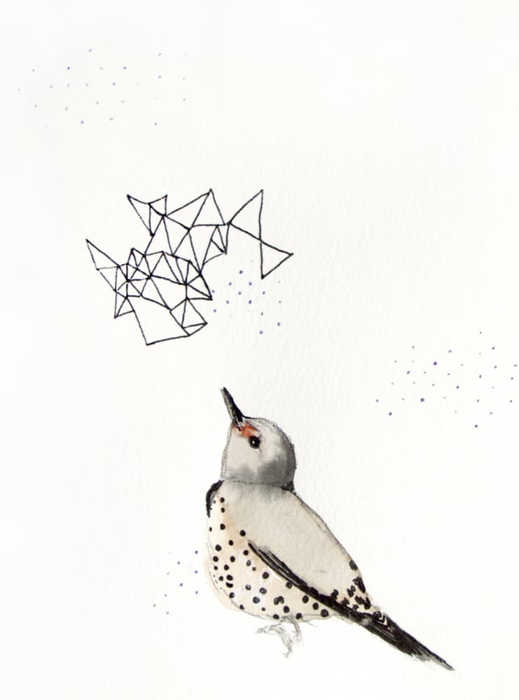 Whimsical Bird Geometry by Christine Lindstrom — canvas wall art