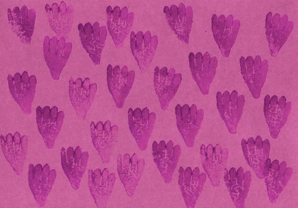 Organic Pink Handprints by Santhosh ch — canvas wall art