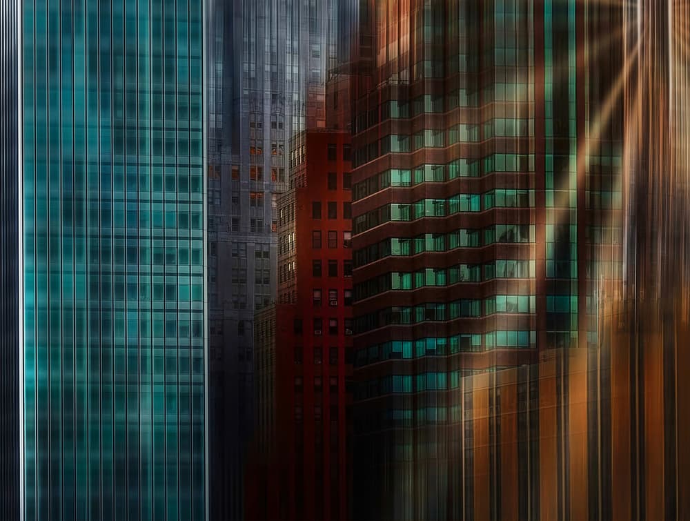 Vibrant City Layers by Roxana Labagnara — canvas wall art