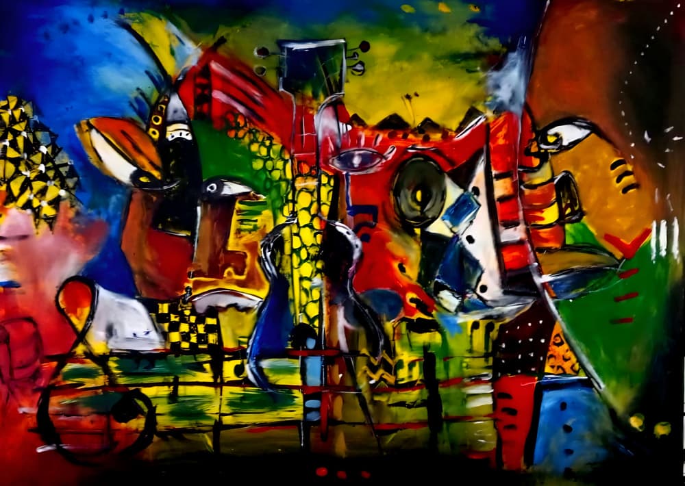Abstract Music Faces by Nico Phooko — canvas wall art
