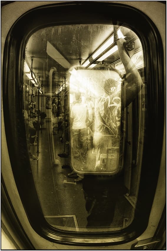 Urban Subway Reflections by Ricky Siegers — canvas wall art