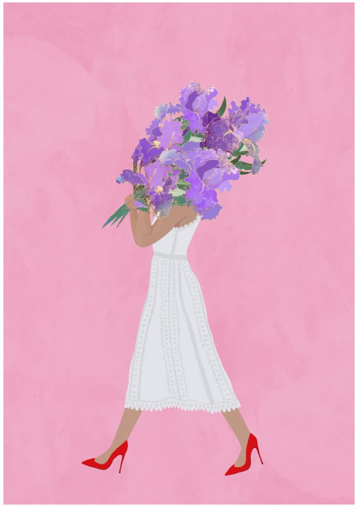 Purple Flower Stroll by Sarah Manovski — canvas wall art