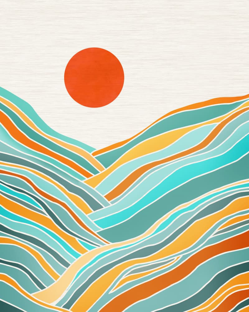 Ribbons Abstract Landscape by Kristian Gallagher — canvas wall art