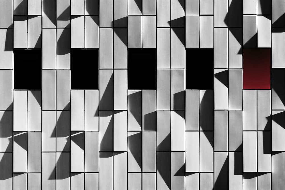 Geometric Red Highlight by Hans-Wolfgang Hawerkamp — canvas wall art