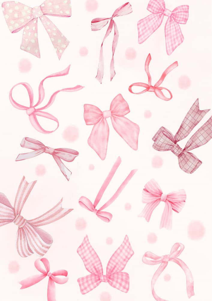 Sweet Pink Bows by Saskia Michele — canvas wall art