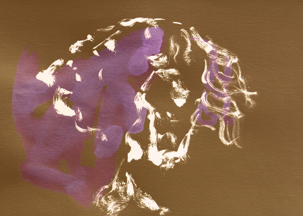 Purple Gold Abstraction by Santhosh ch — canvas wall art