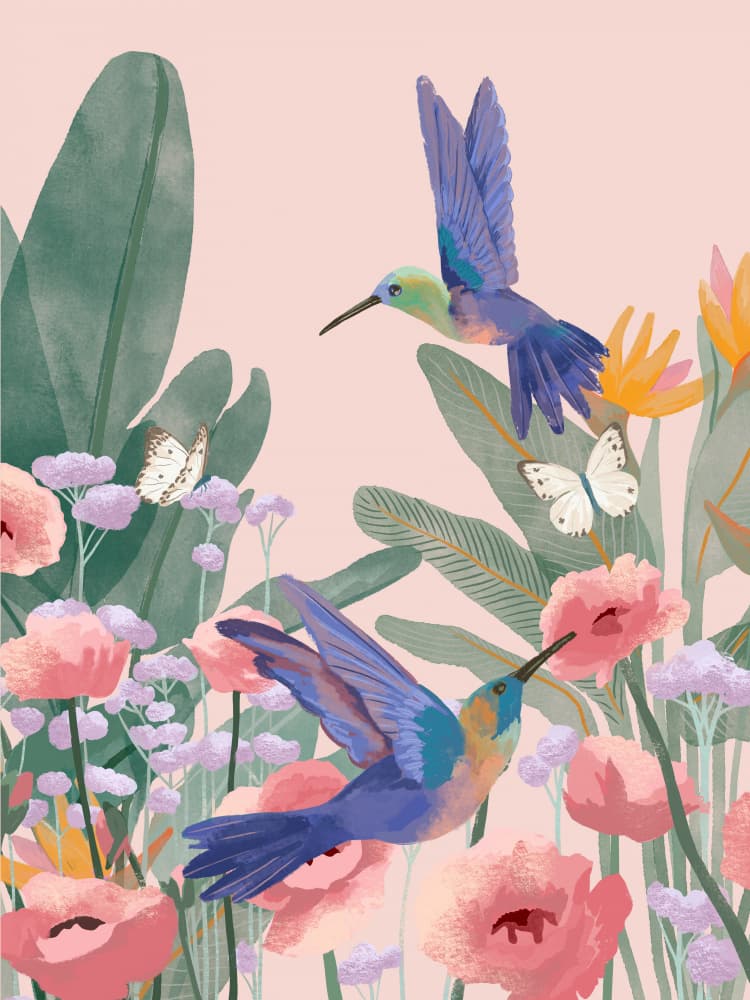 Hummingbirds by Goed Blauw — canvas wall art