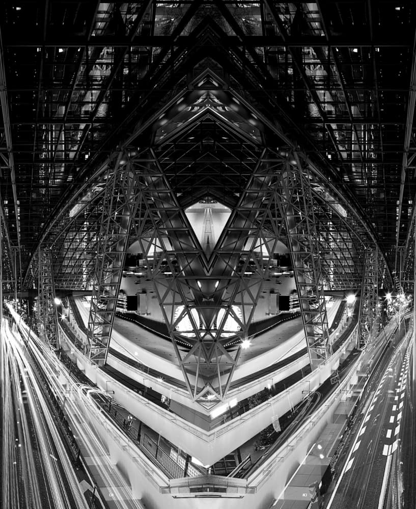 Symmetrical Light Trails by Koji Tajima — canvas wall art