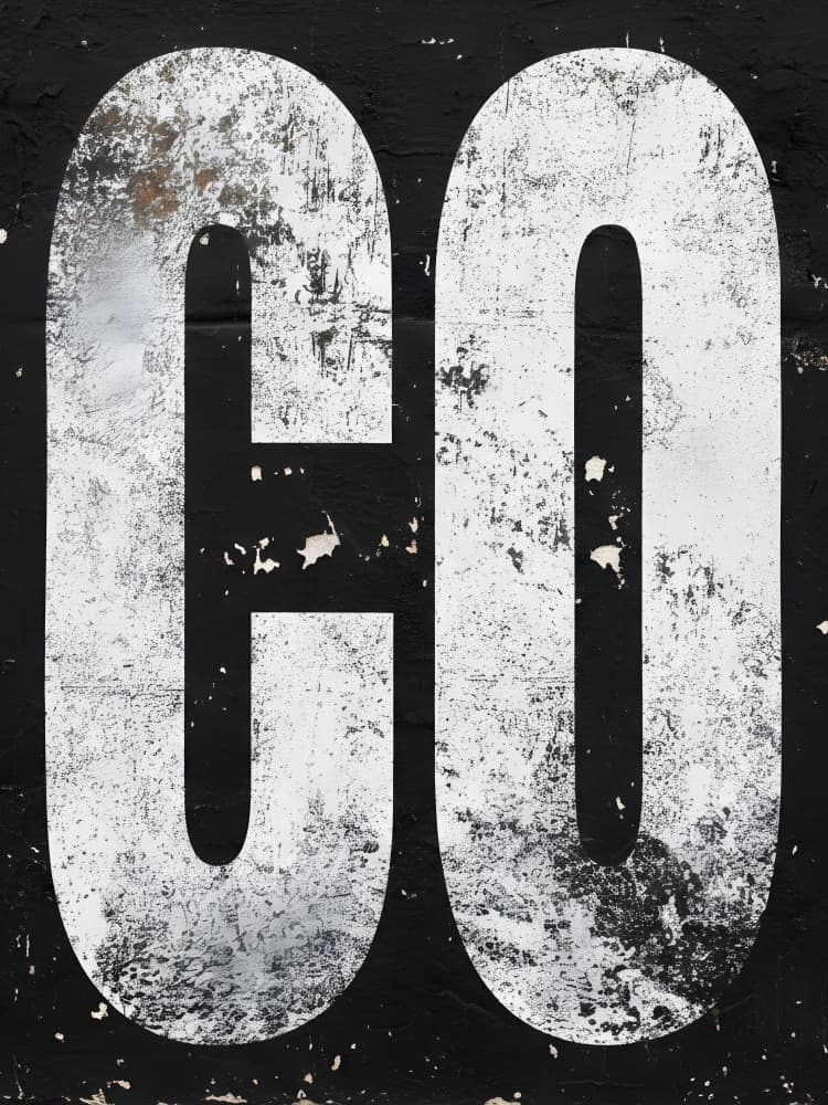 Distressed Letters CO by HUGO — canvas wall art