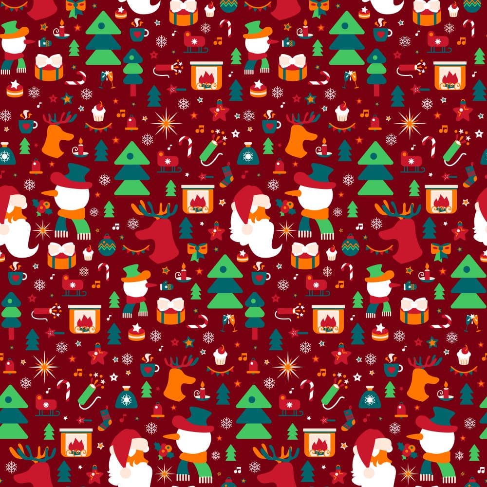 Festive Christmas Pattern by Marika Barsrsind β canvas wall art