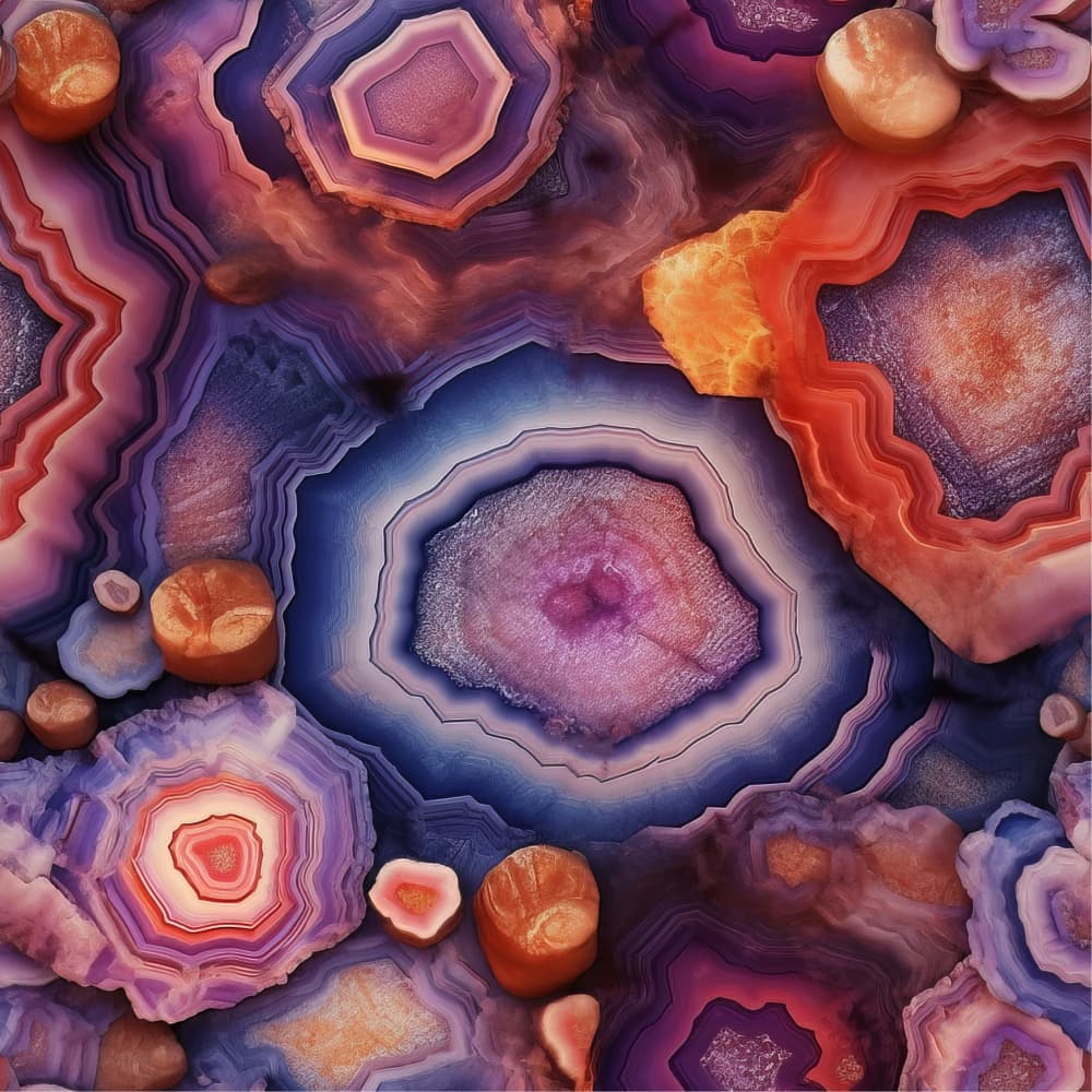 Agate Crystal Layers by Bilge Paksoylu — canvas wall art